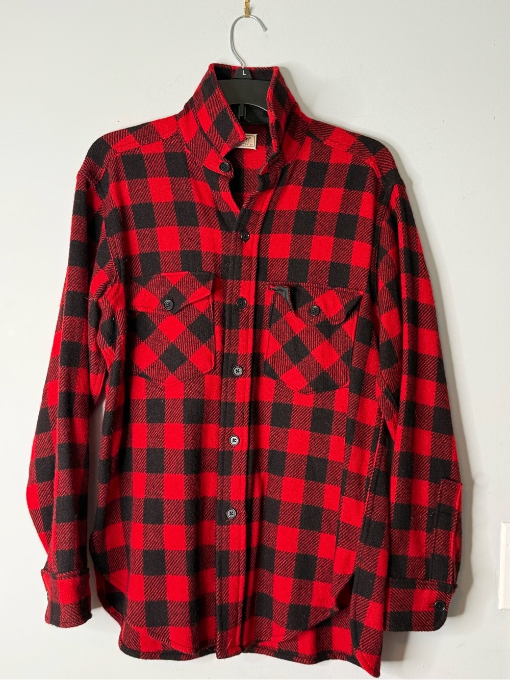 L.L. Bean Men's Red and Black Buffalo Plaid Button-Down Shirt